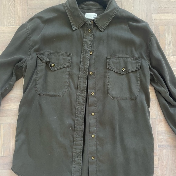 Aritzia (Wilfred Free) Army Green Dress Shirt Size 1 (XS-S) - Picture 2 of 2